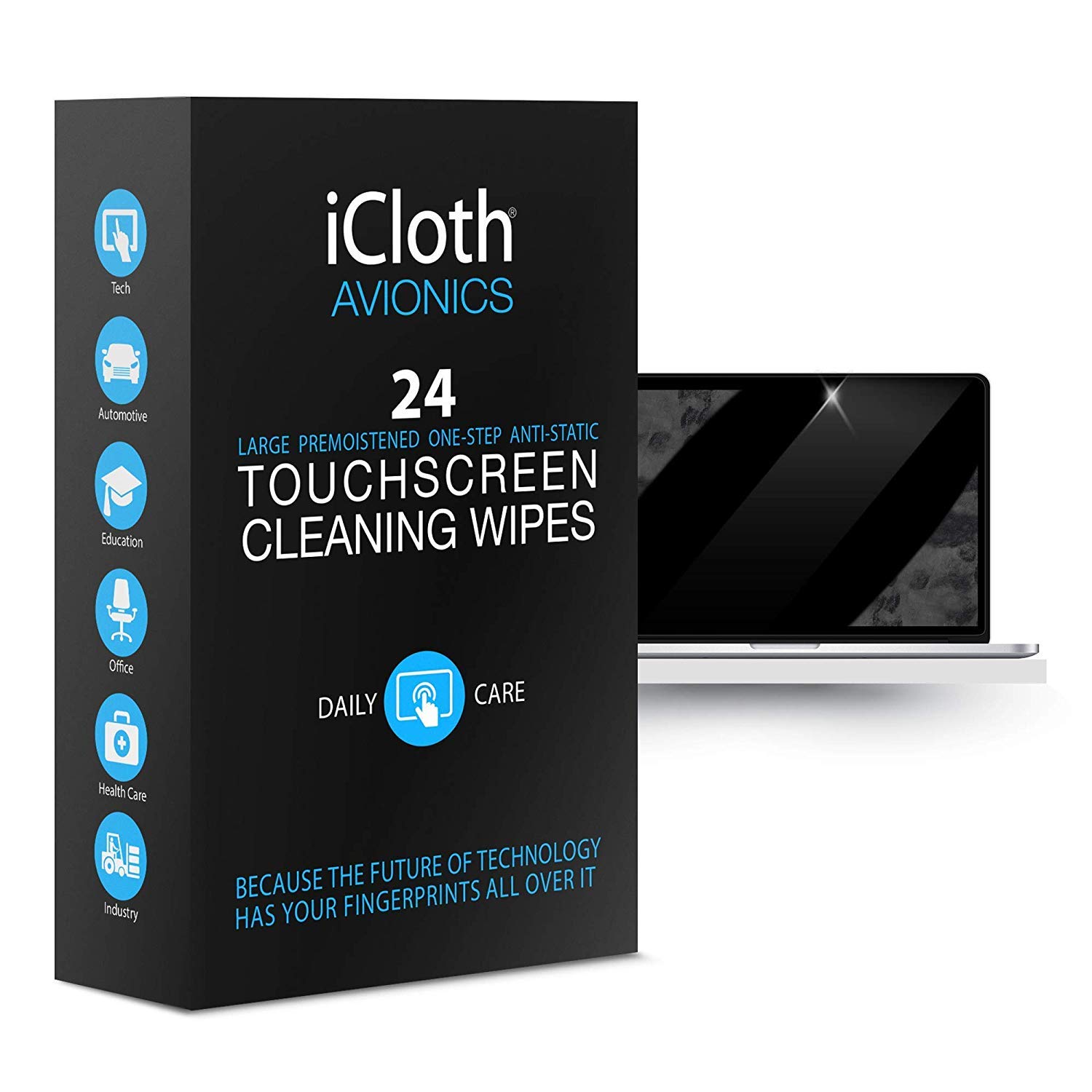 Isopropyl Alcohol Wipes - Kill Virus - iCloth Large Screen CleanINg Wipes - MADE IN USA (10